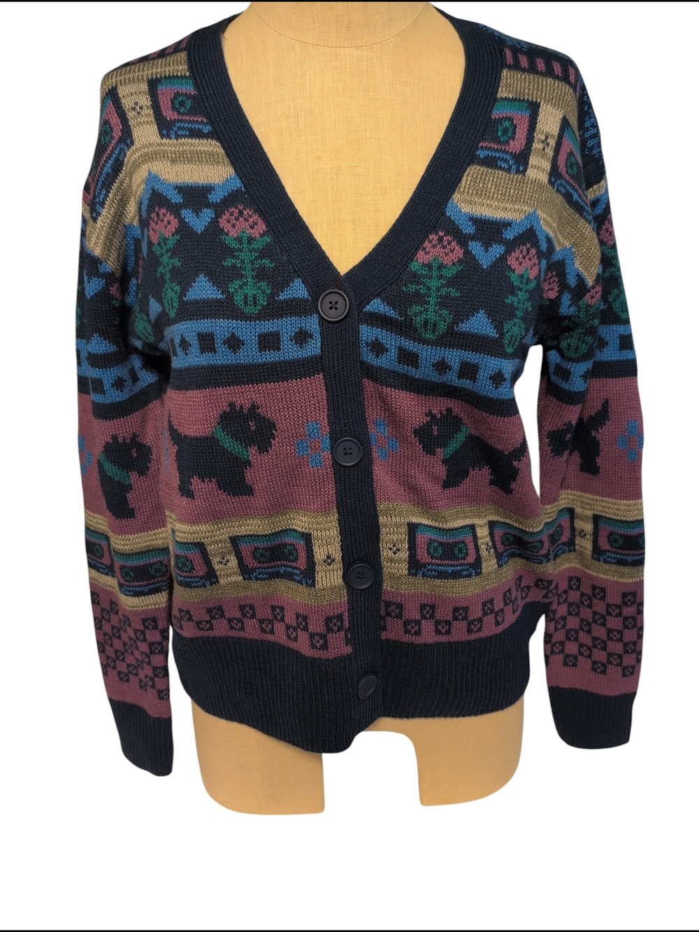 Nwt Stranger Things No Boundaries Cardigan Sweater Dog Men Women Small